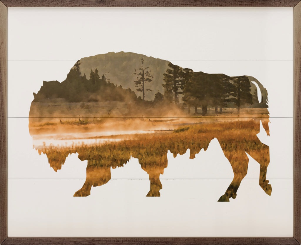 Buffalo Silhouette 20x16 / White