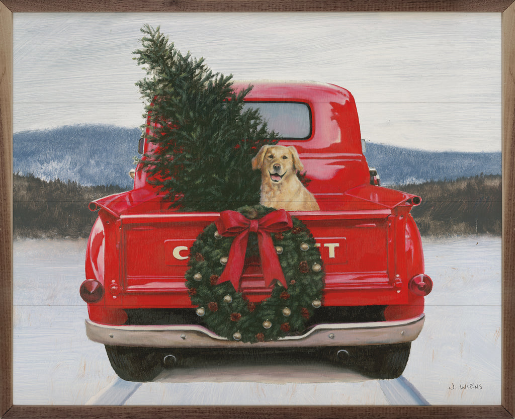 Christmas In The Heartland Truck By James Wiens 20x16 / Multi-Color