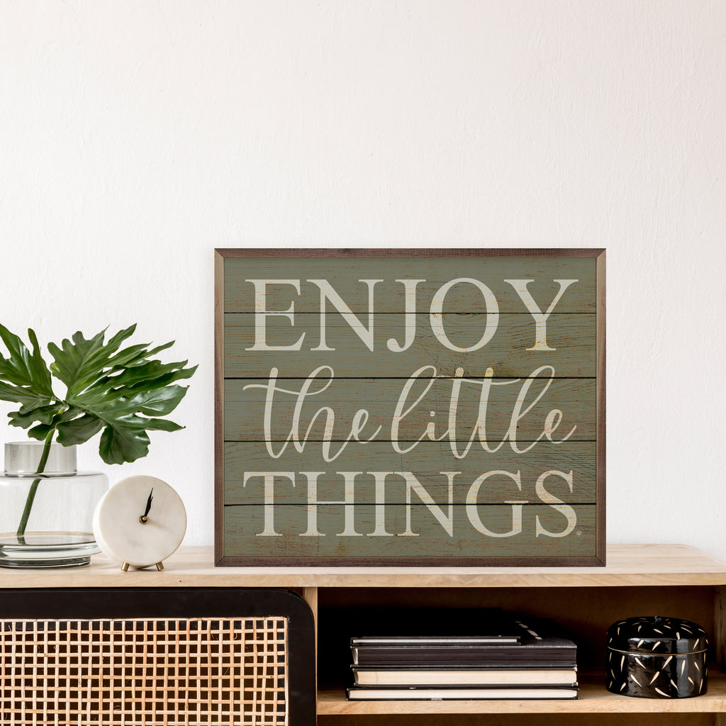 Enjoy The Little Things Green 20x16 / Green