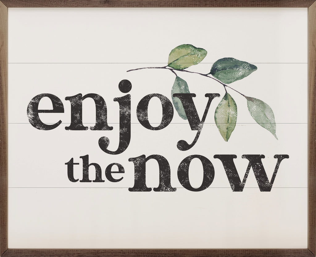 Enjoy The Now Greenery 20x16 / White