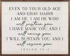 Even To Your Old Age Isaiah 46 4 White 20x16 / White