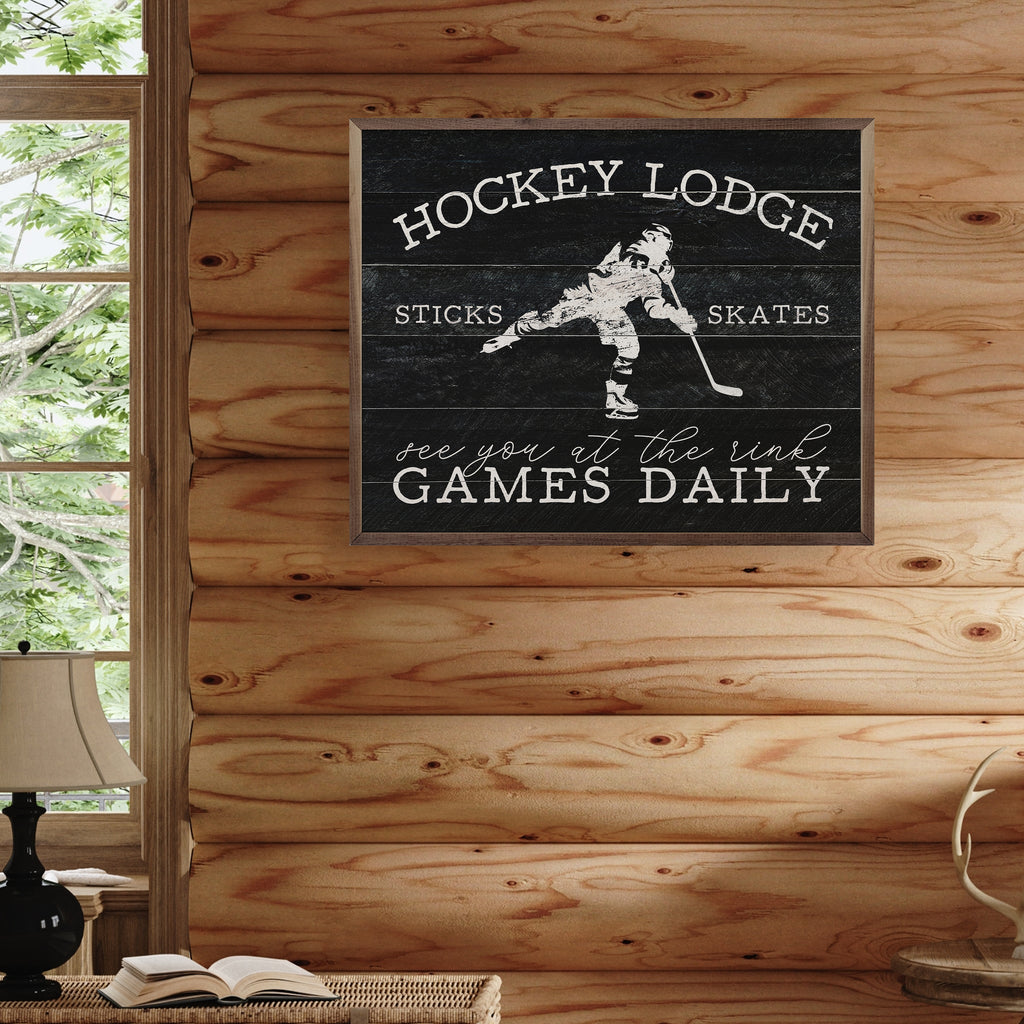 Hockey Lodge Black 20x16 / Black