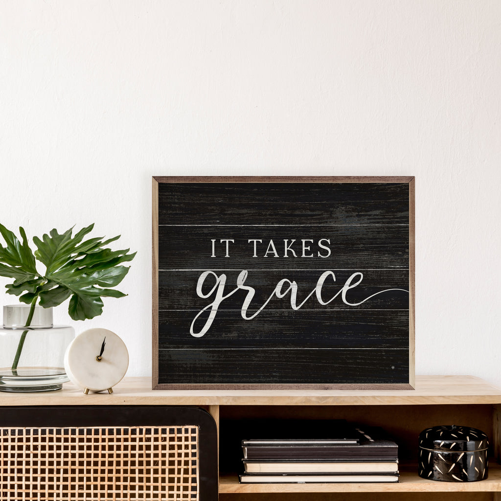 It Takes Grace Black 20x16 / Black