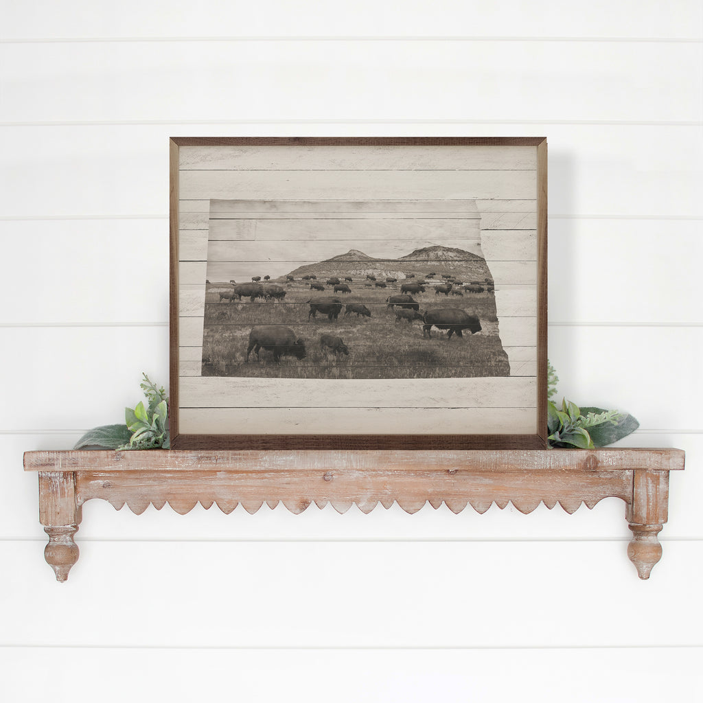 North Dakota Bison 20x16 / White