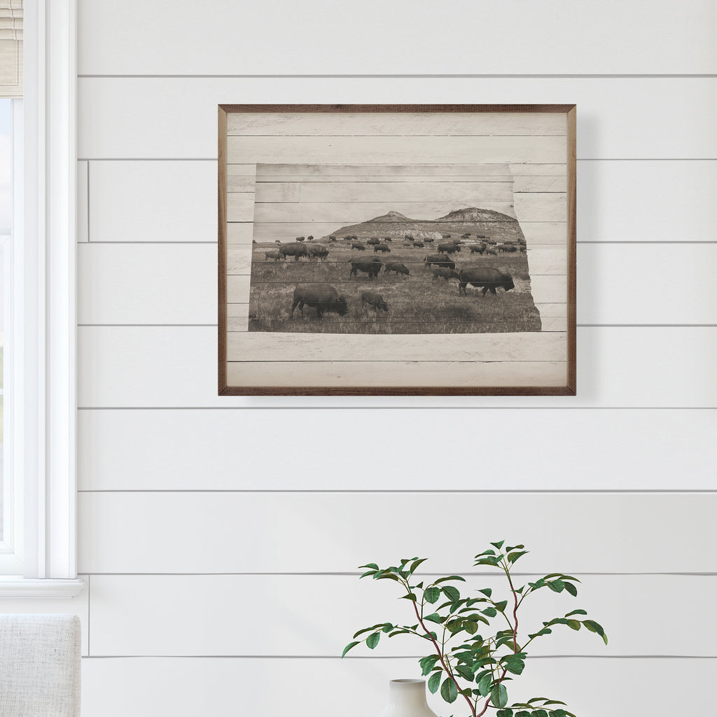 North Dakota Bison 20x16 / White