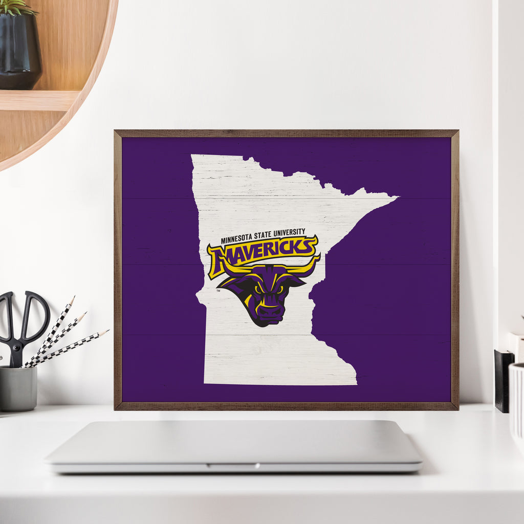 State Logo Minnesota Mankato 20x16 / Purple