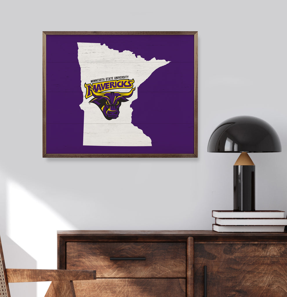 State Logo Minnesota Mankato 20x16 / Purple