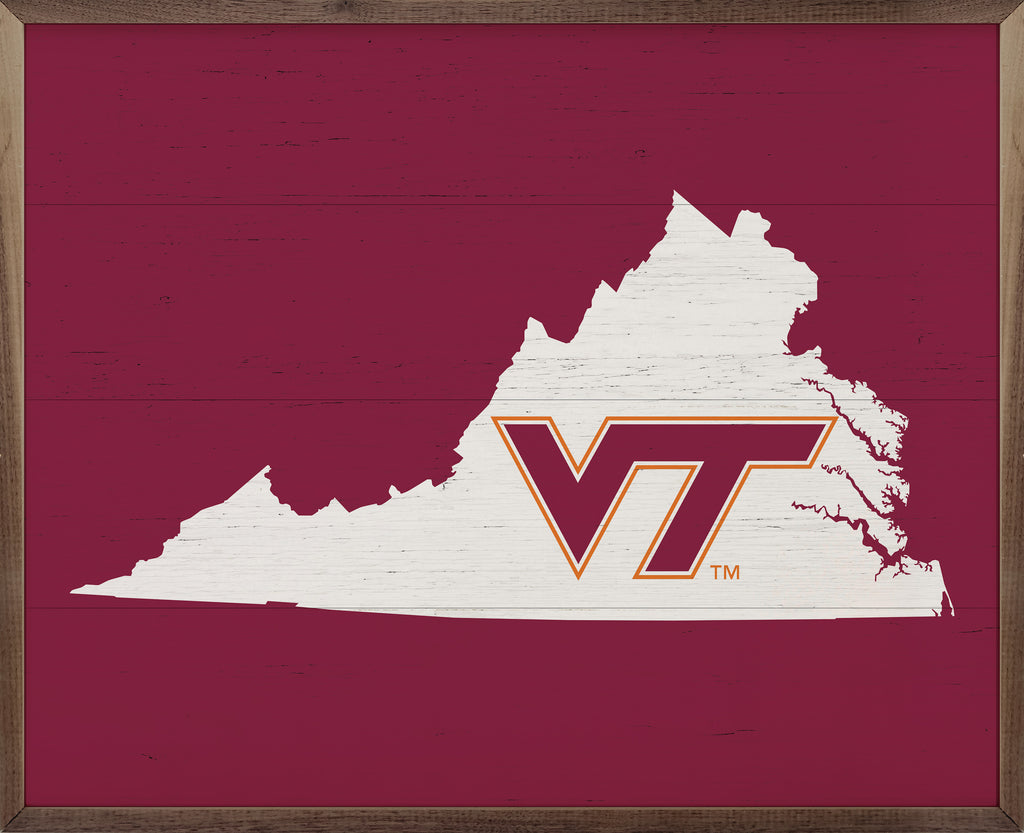 State Logo Virginia Tech 20x16 / Maroon