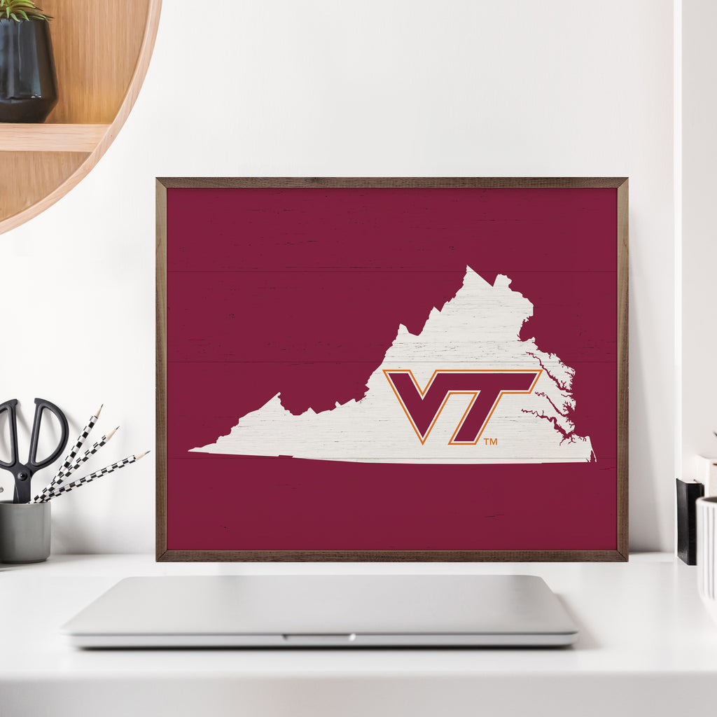 State Logo Virginia Tech 20x16 / Maroon