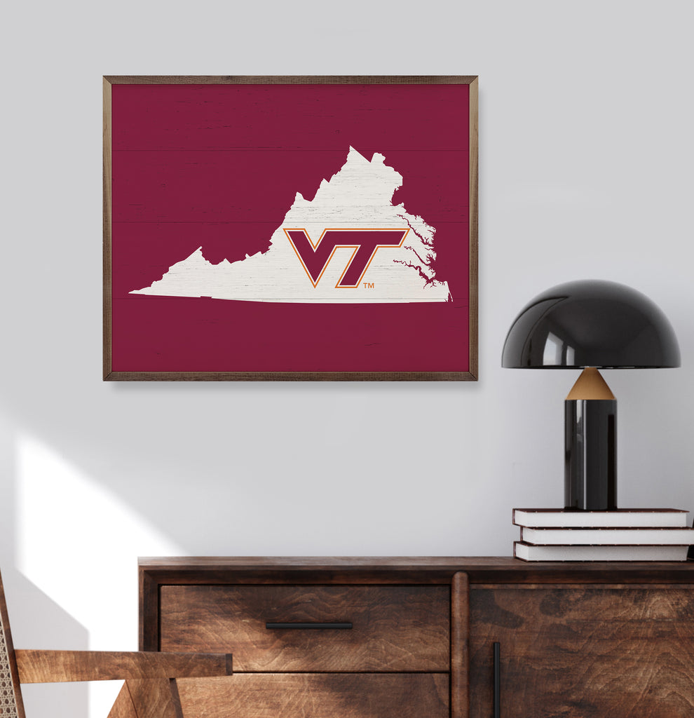 State Logo Virginia Tech 20x16 / Maroon