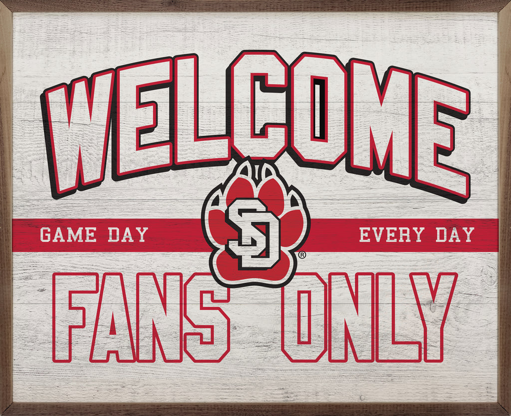 Fans Only University Of South Dakota Whitewash 20x16 / White