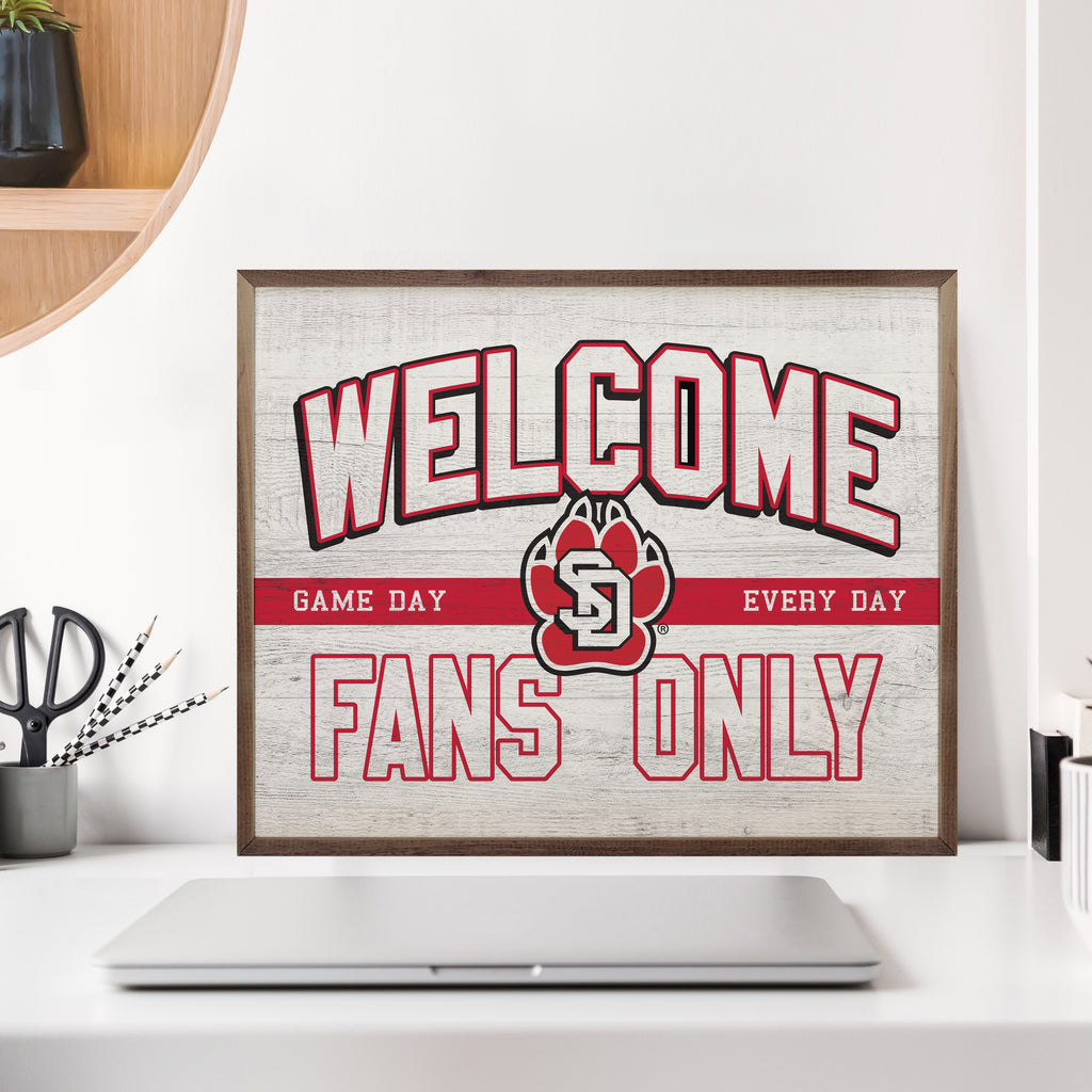 Fans Only University Of South Dakota Whitewash 20x16 / White