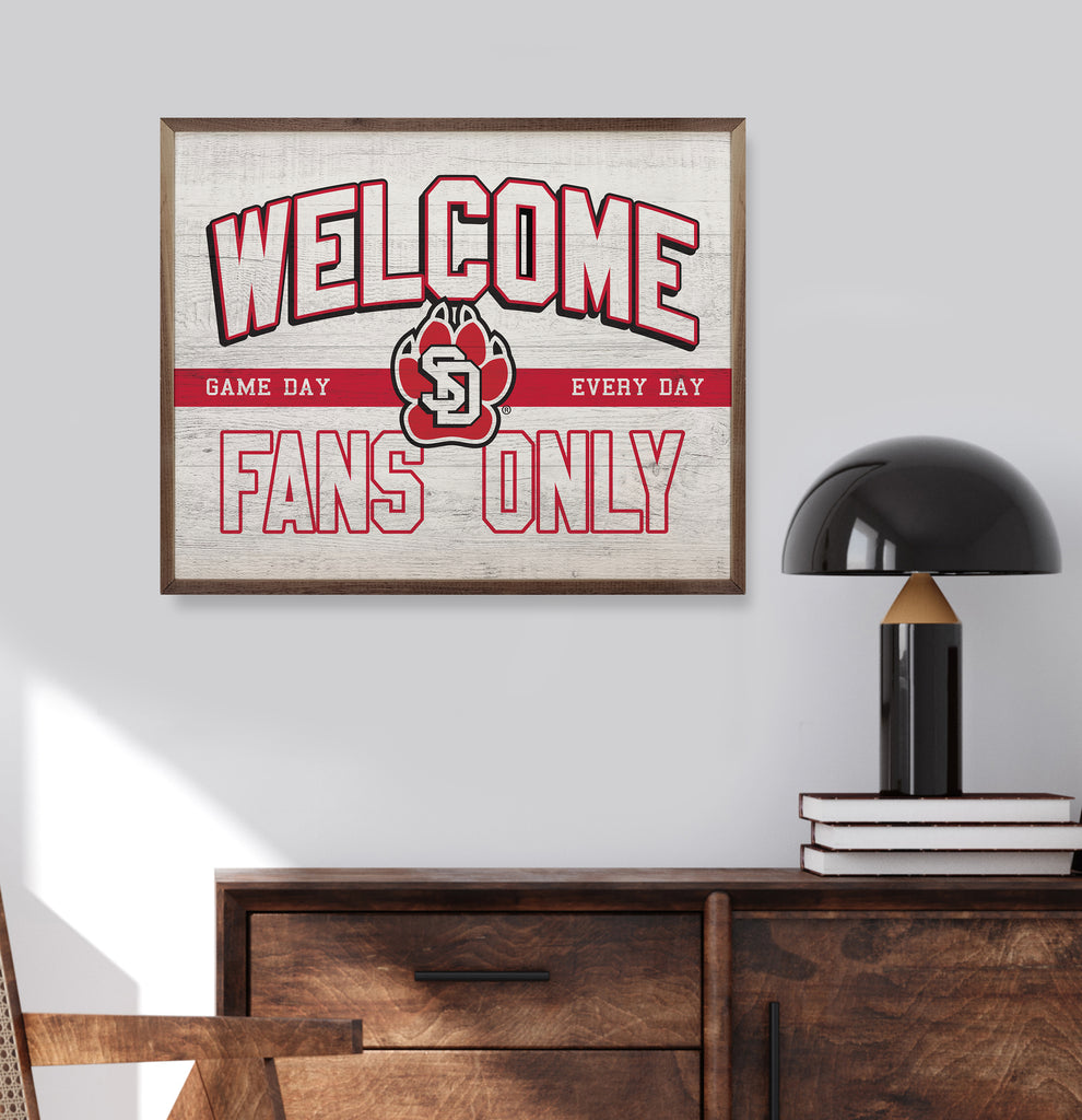 Fans Only University Of South Dakota Whitewash 20x16 / White