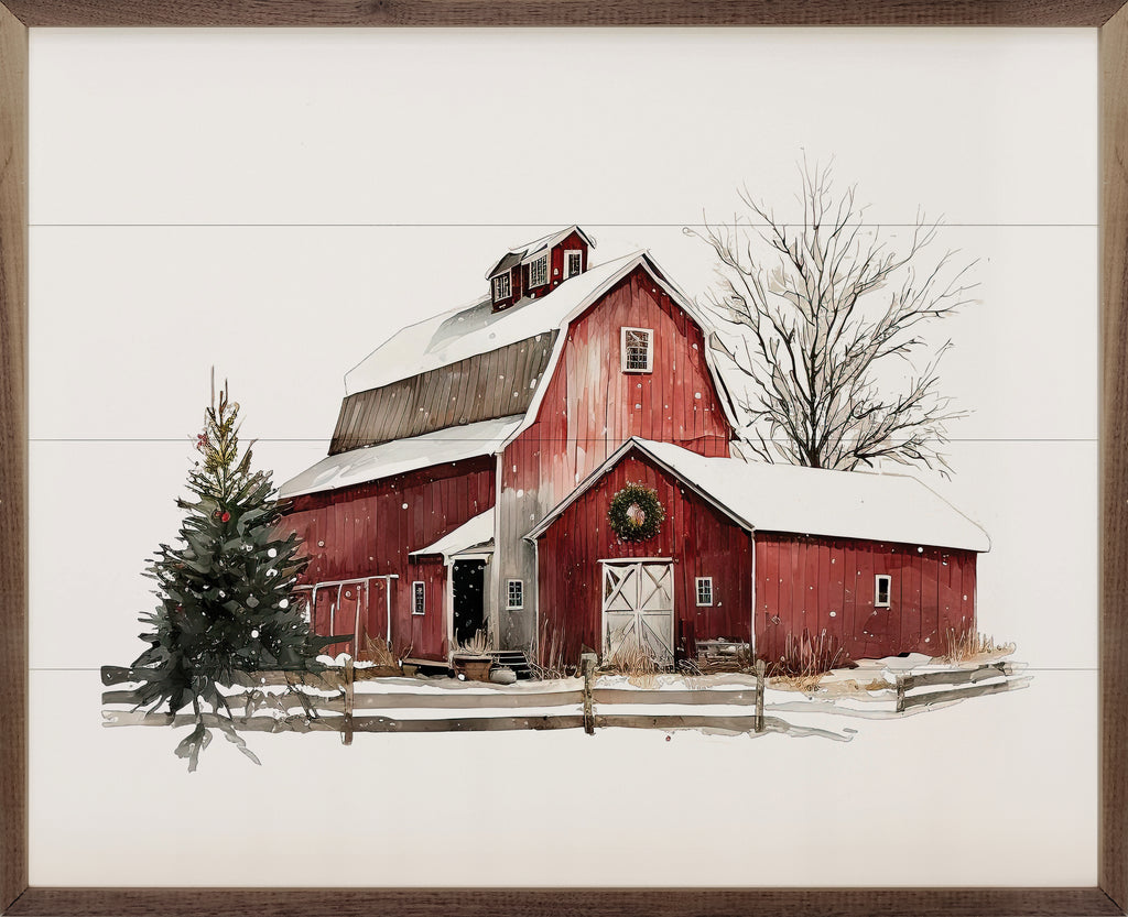 Winter Barn With Shed 20x16 / White