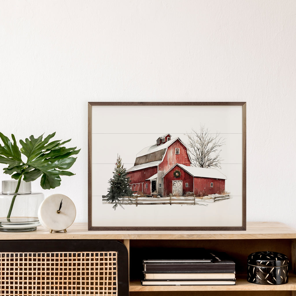 Winter Barn With Shed 20x16 / White