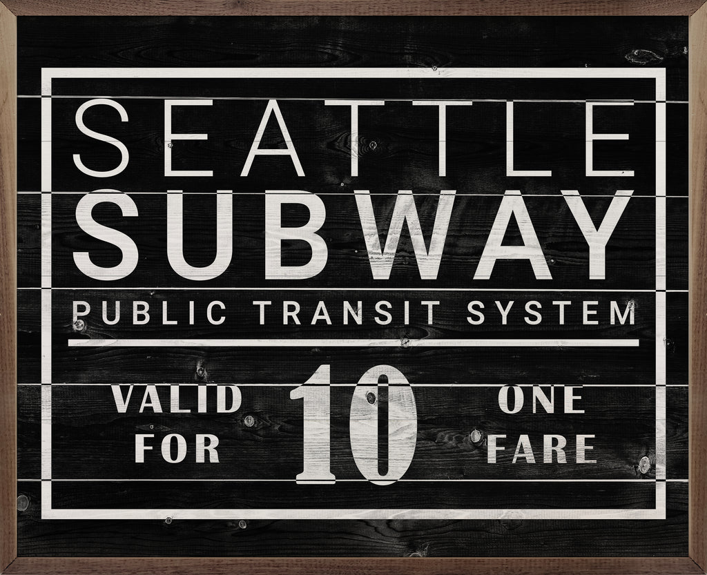 Seattle Subway Black 20x16 / Black