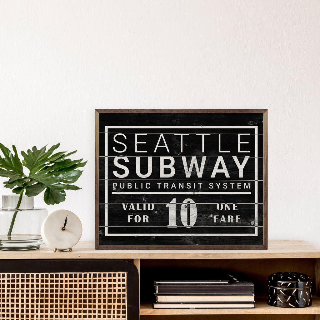 Seattle Subway Black 20x16 / Black