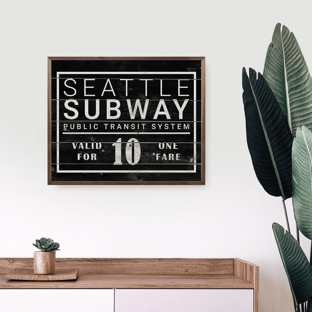 Seattle Subway Black 20x16 / Black