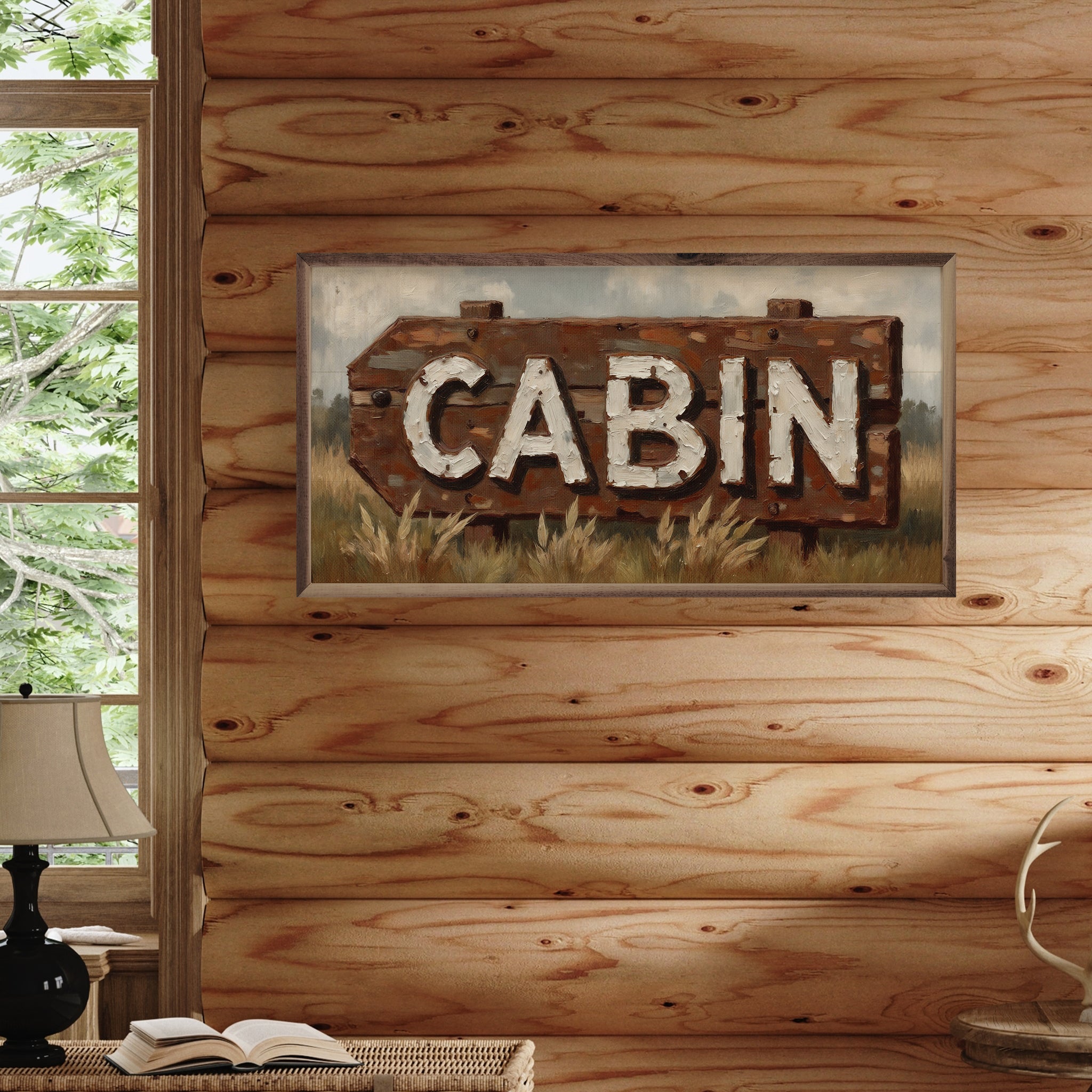 Vintage Wood Cabin Sign – Kendrick Home