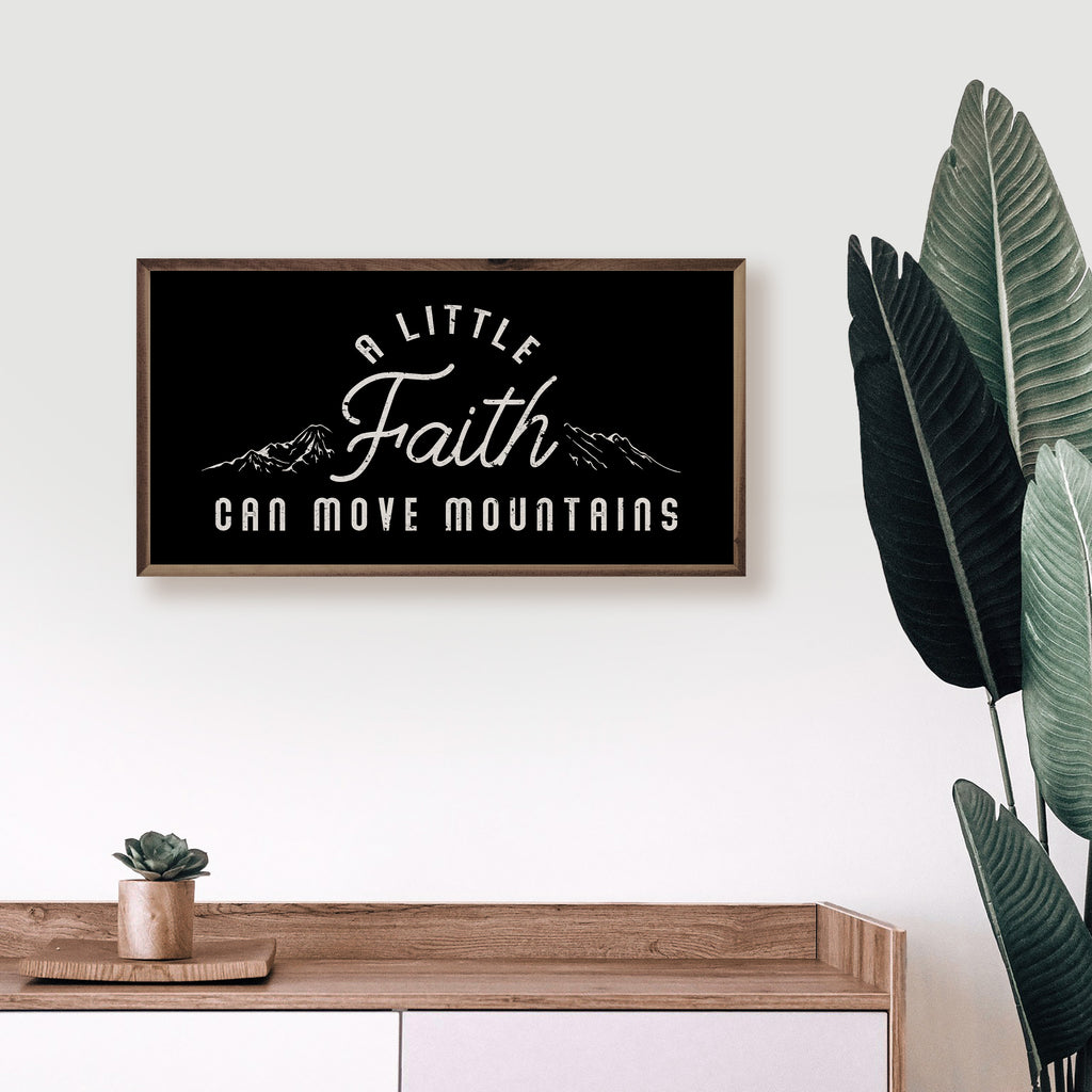 A Little Faith Mountains Black 24x12 / Black