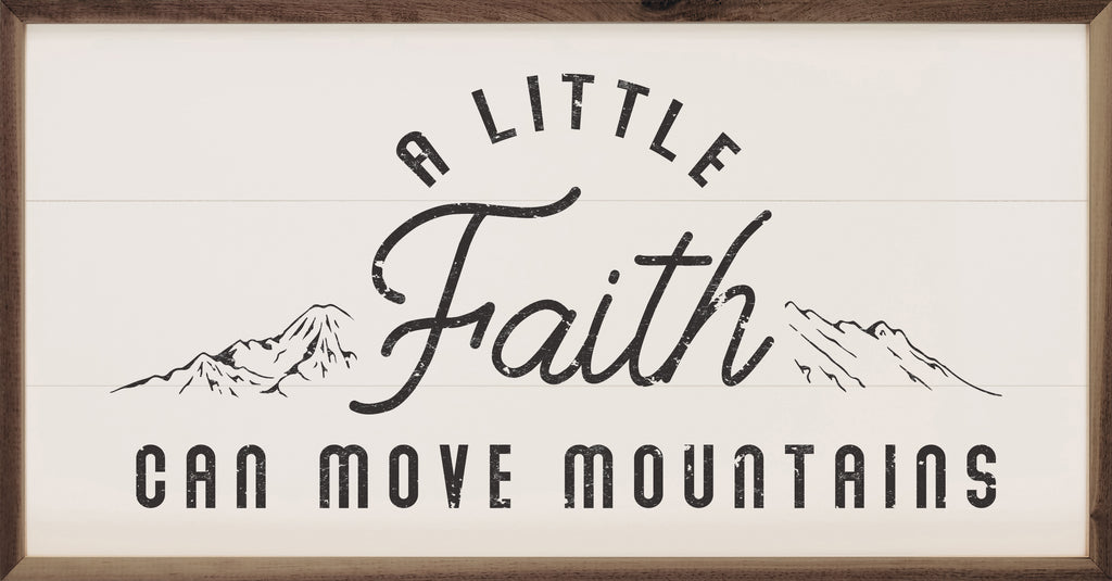 A Little Faith Mountains White 24x12 / White