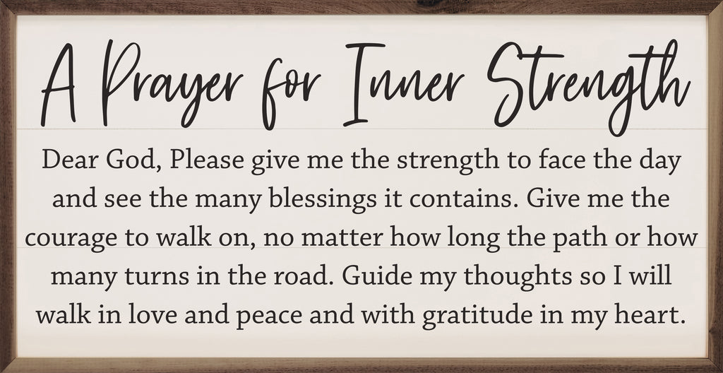 A Prayer For Inner Strength White 24x12 / White