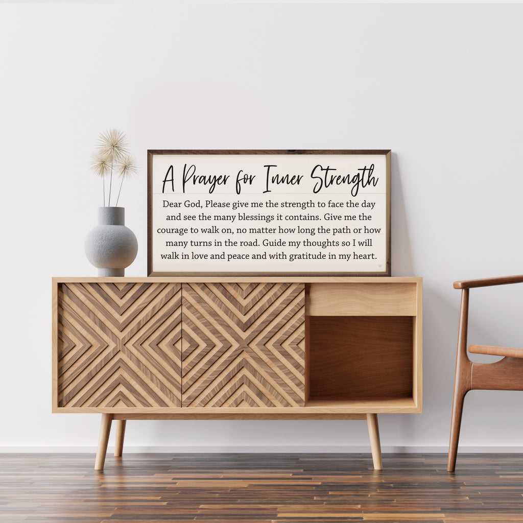 A Prayer For Inner Strength White 24x12 / White