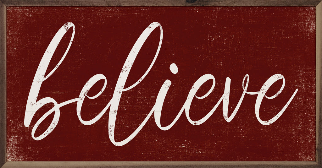 Believe Script Red 24x12 / Red