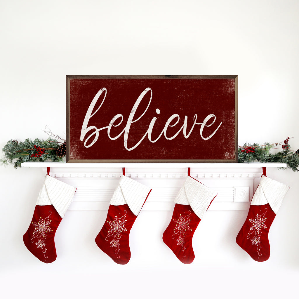 Believe Script Red 24x12 / Red