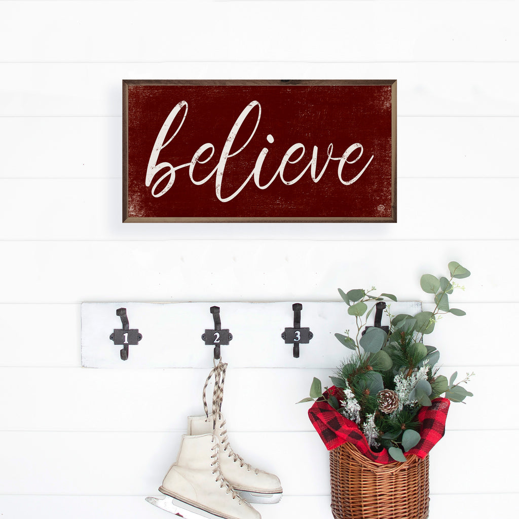 Believe Script Red 24x12 / Red