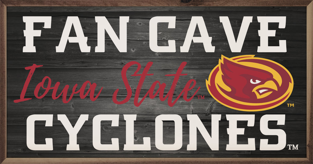 Fan Cave Mascot Iowa State 24x12 / Black