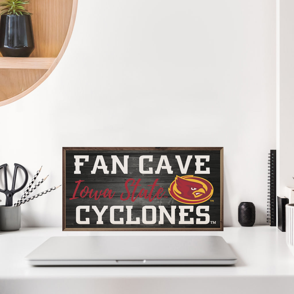 Fan Cave Mascot Iowa State 24x12 / Black