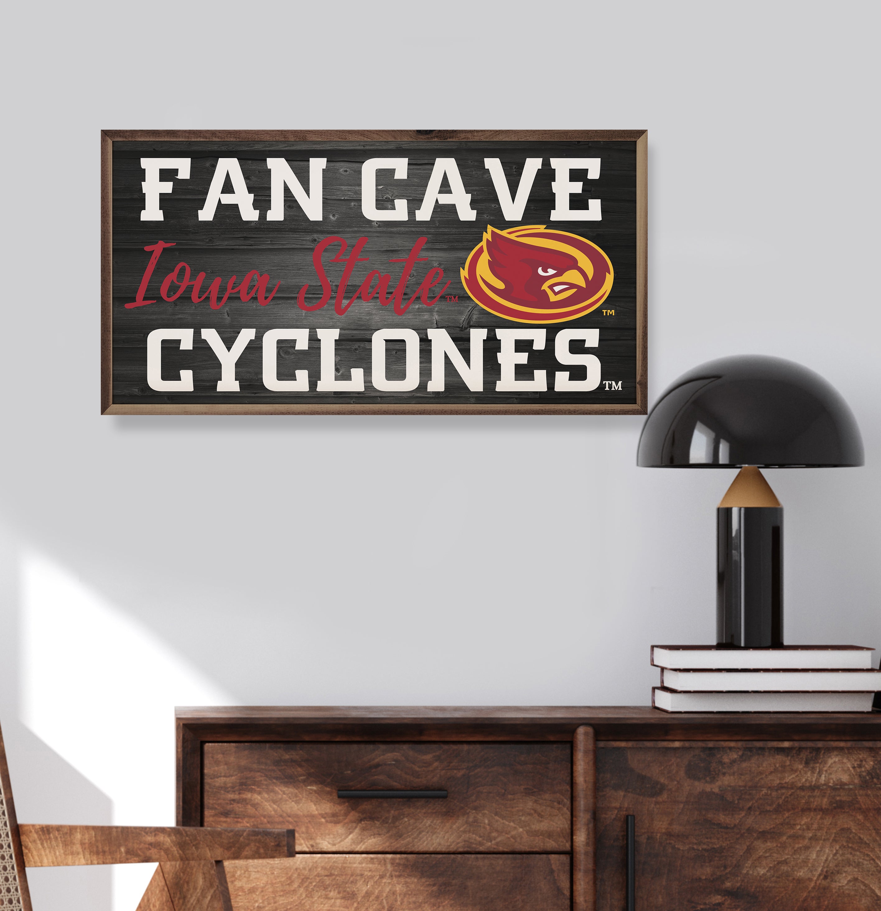 Fan Cave Mascot Iowa State 24x12 / Black