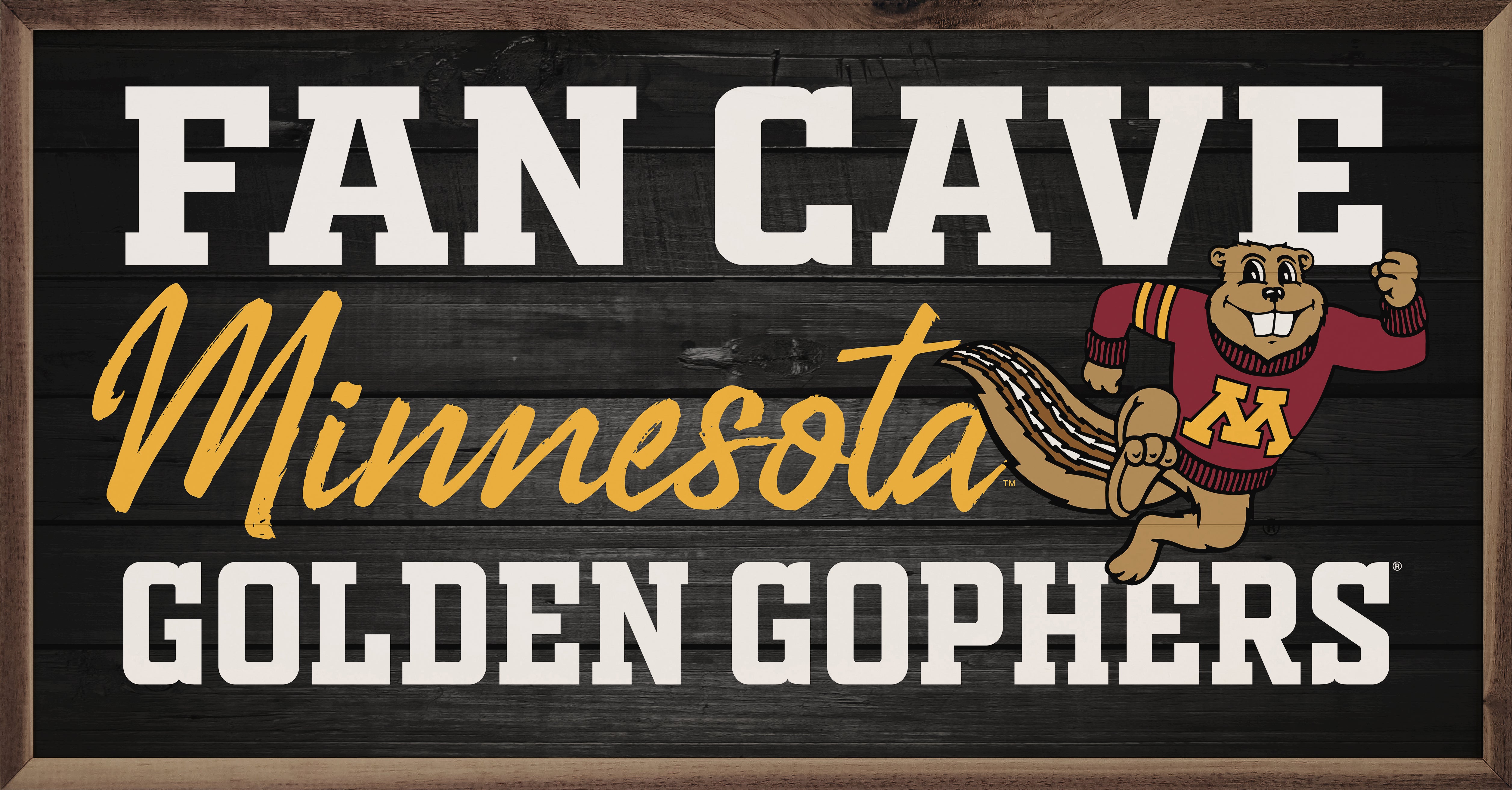 Fan Cave Mascot Minnesota 24x12 / Black