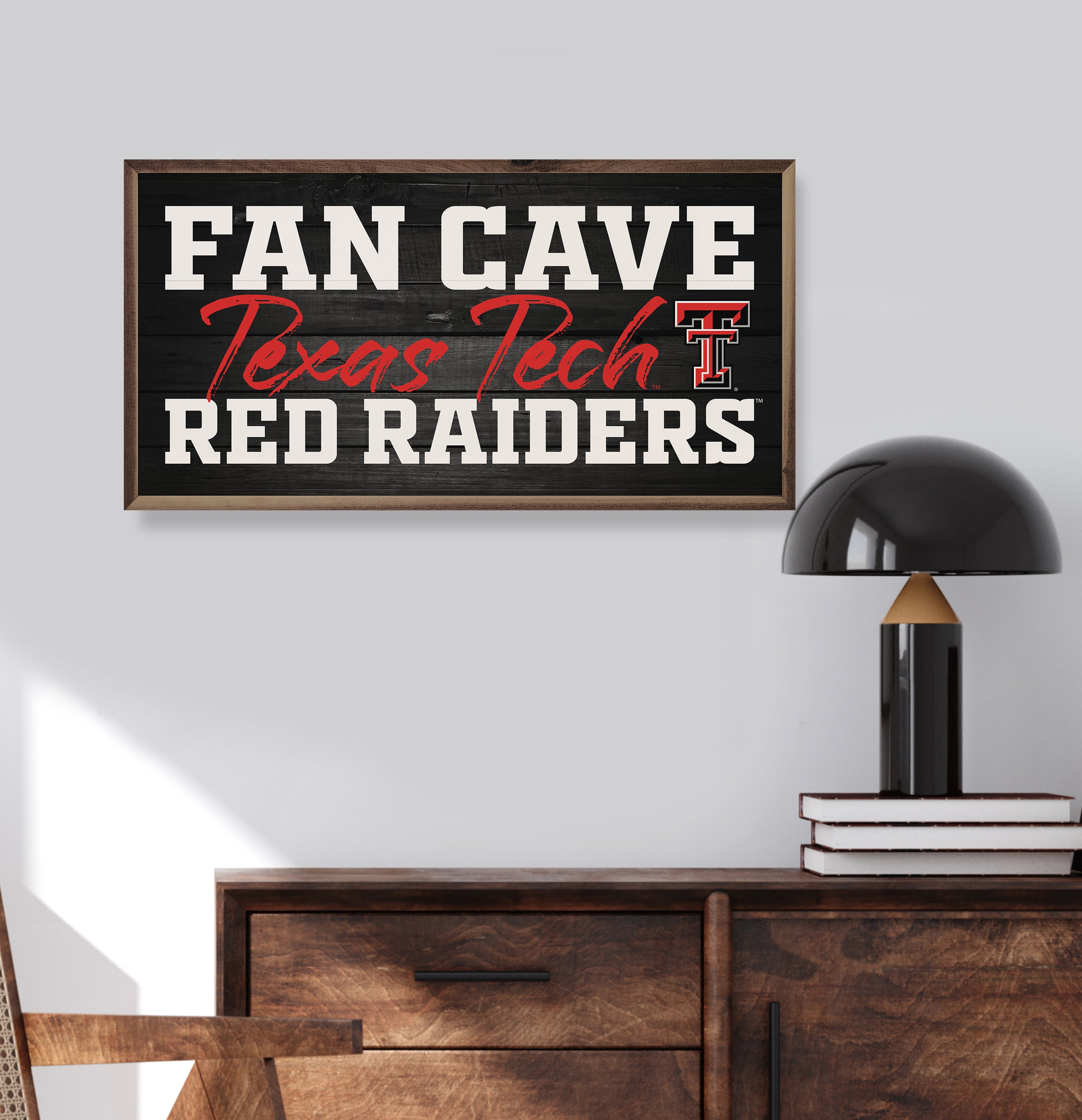 Fan Cave Mascot Texas Tech 24x12 / Black