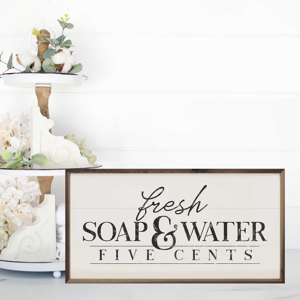 Fresh Soap And Water Five Cents White 24x12 / White