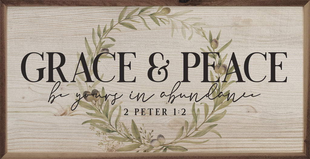 Grace And Peace 2 Peter 1 2 Wreath Whitewash 24x12 / Whitewash