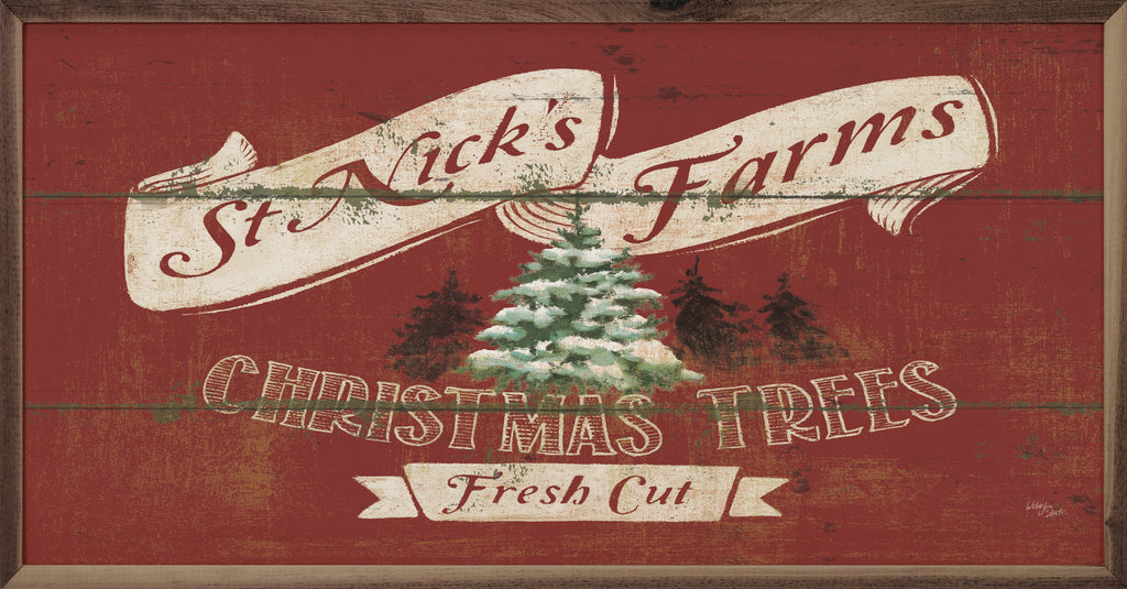Holiday Signs IV St Nick's Farm By Wellington Studio 24x12 / Red