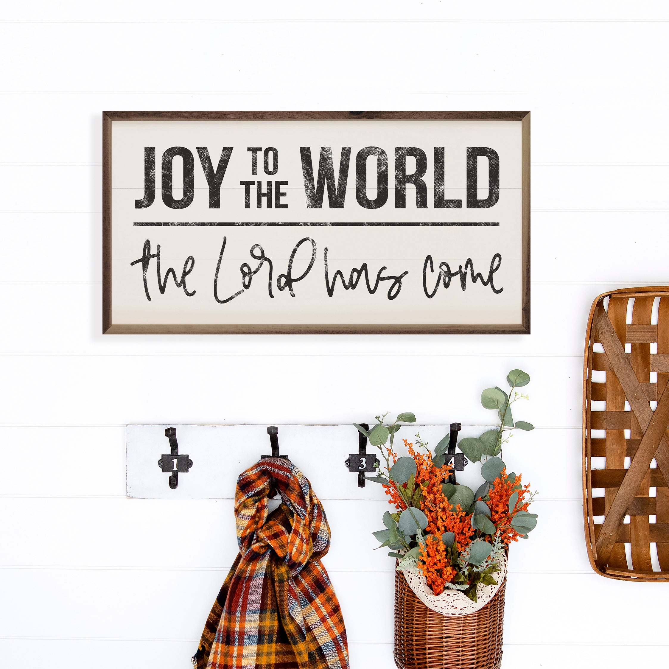 Joy To The World The Lord Has Come 24x12 / White