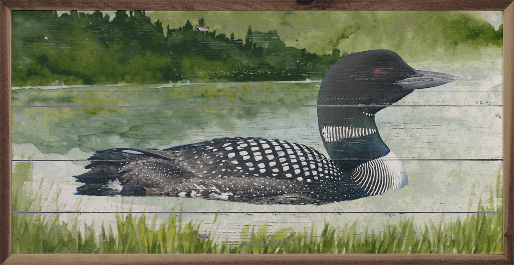 Loon On The Water 24x12 / White