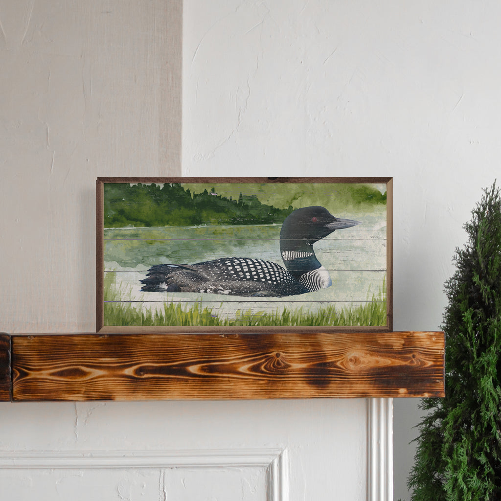 Loon On The Water 24x12 / White