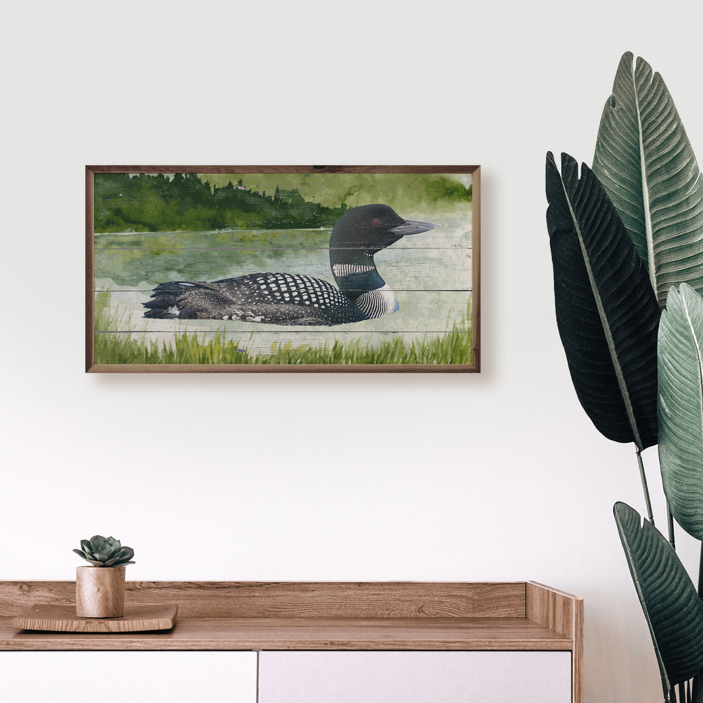 Loon On The Water 24x12 / White
