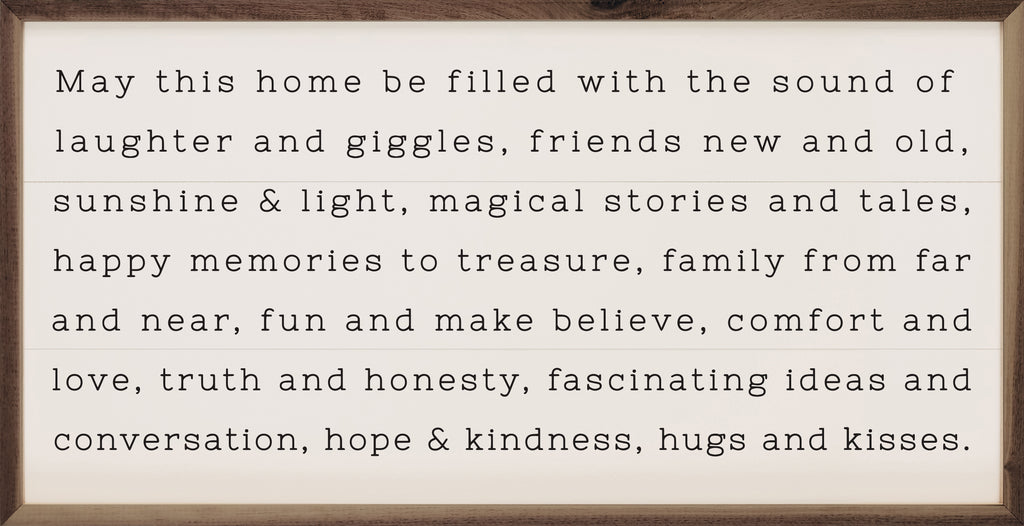 May This Home Be Filled White 24x12 / White