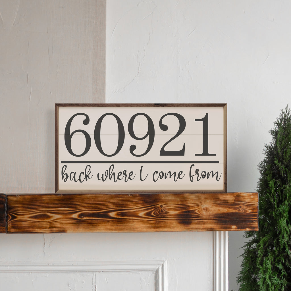 Personalized Zip Back Where I Come From White 24x12 / White