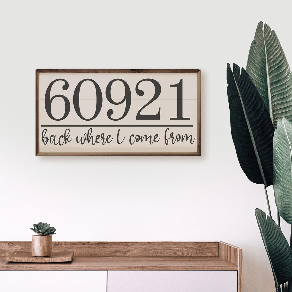 Personalized Zip Back Where I Come From White 24x12 / White