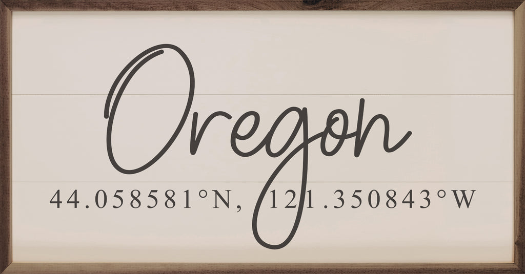 Personalized State And Coordinates White 24x12 / White