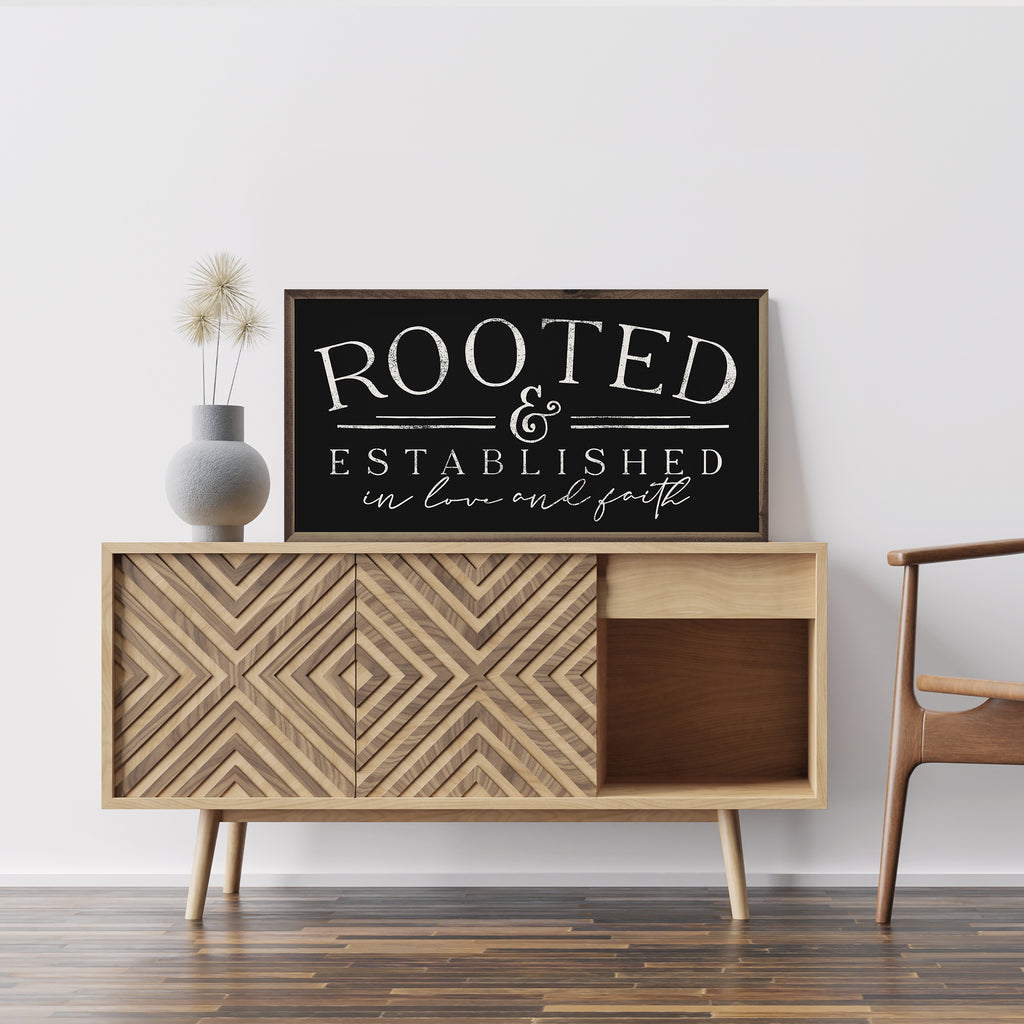 Rooted And Established Black 24x12 / Black