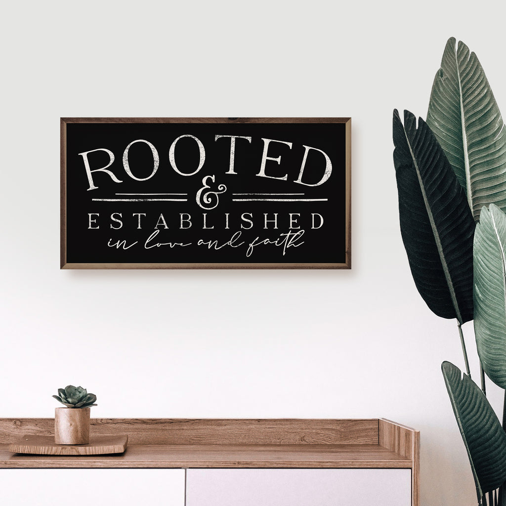 Rooted And Established Black 24x12 / Black
