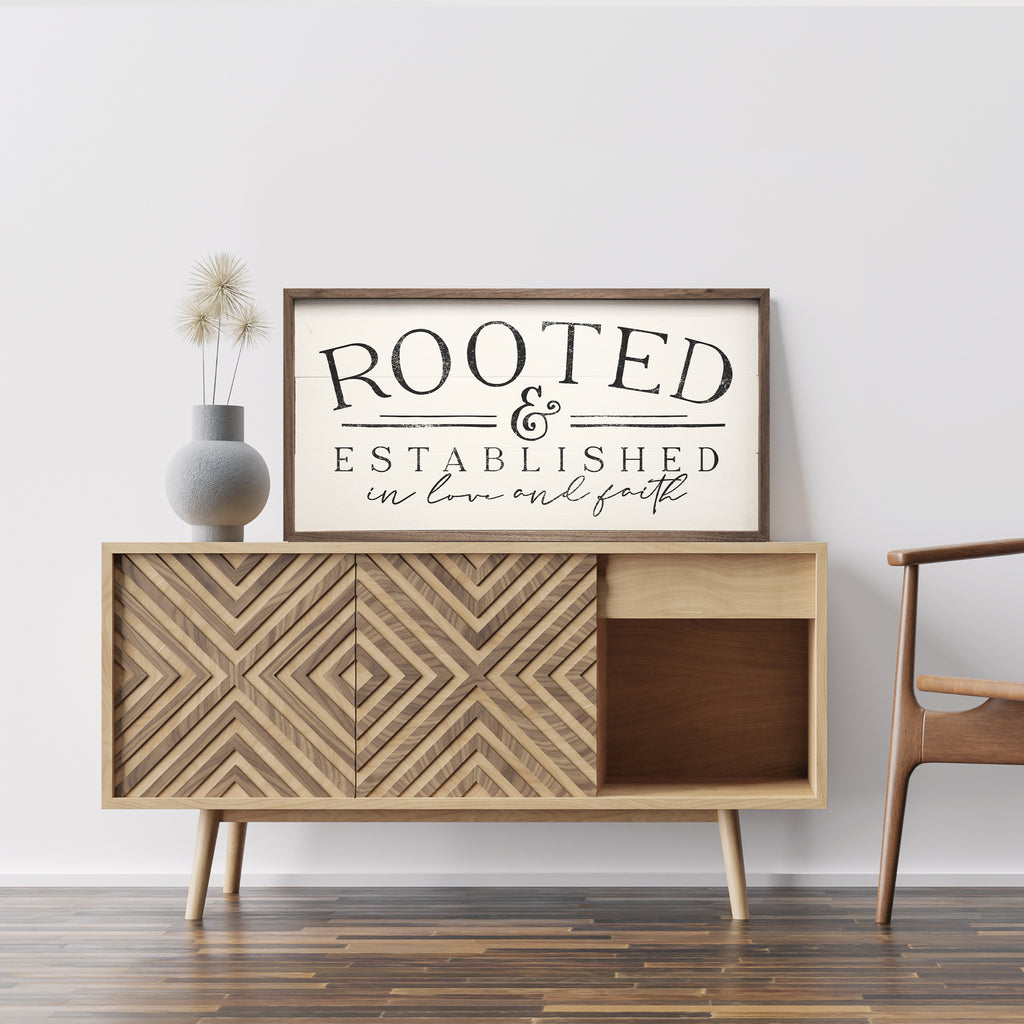 Rooted And Established White 24x12 / White
