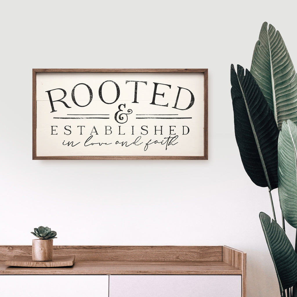 Rooted And Established White 24x12 / White